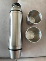 Thermosfles inox met twee bekers nieuw in verpakking 750 ml, Ophalen of Verzenden, Nieuw