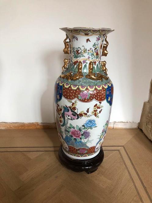 Prachtige grote Chinese vaas met opleg gouden salamanders, Antiek en Kunst, Antiek | Vazen, Ophalen