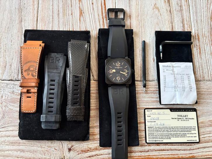 Bell&Ross BR03-92 automatic zwart., Handtassen en Accessoires, Horloges | Heren, Gebruikt, Polshorloge, Overige merken, Staal