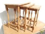 3 eikenhouten bijzettafels om sjofel te herstellen, Huis en Inrichting, Ophalen, Gebruikt, 50 tot 100 cm, Shabby