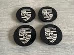 Porsche Zwart/Wit Naafdoppen/Naafkappen 76mm set van 4 stuks, Verzenden, Nieuw