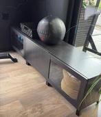 IKEA TV-kast – zwart met glazen deuren, Ophalen, Zo goed als nieuw