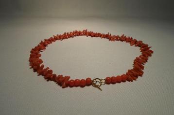 Collier en corail à verrouillage à bascule doré, Enlèvement, Or, Collier