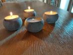 4 Theelicht houderkens in Speksteen ; wegen samen ; 466 gr, Ophalen of Verzenden