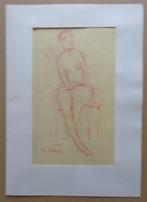 JAN DE SCHUTTER / NAAKTE VROUW / ORIGINEEL WERK / 43x31cm, Antiek en Kunst, Ophalen of Verzenden