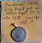 Zilveren munt, 50 voor de Boudewijntentoonstelling 1958, Postzegels en Munten, Munten | België, Ophalen of Verzenden, Zilver, Zilver