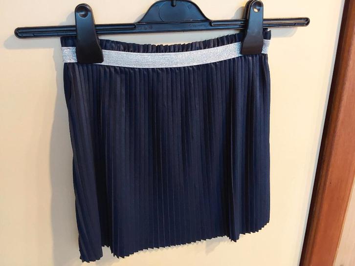 Donkerblauw plooirokje/zilver maat 122 Bel&Bo, Kinderen en Baby's, Kinderkleding | Maat 122, Zo goed als nieuw, Meisje, Jurk of Rok