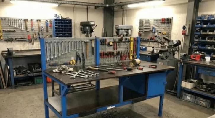 Professionele magazijntafel, werkbank, ateliertafel zonder, Doe-het-zelf en Bouw, Werkbanken, Gebruikt, Ophalen of Verzenden