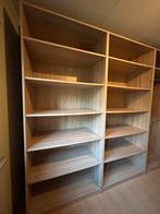 200 € 2 grandes étagères en bois clair – Très bon, Ophalen, Zo goed als nieuw