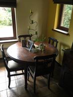 Eettafel + 4 stoelen, Huis en Inrichting, Tafels | Eettafels, Ophalen, Zo goed als nieuw, Vier personen, Eikenhout