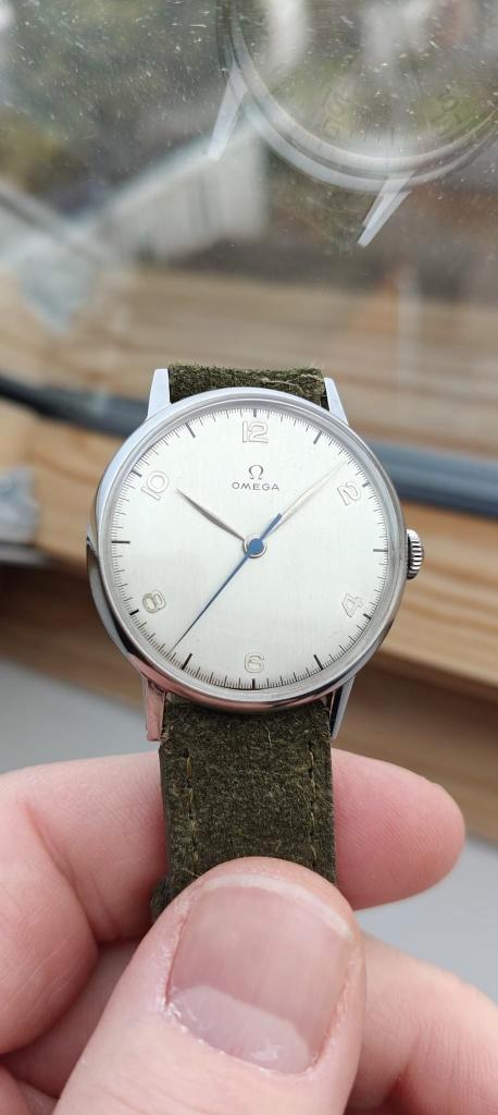 Te koop: Vintage Omega 30T2sc, Handtassen en Accessoires, Horloges | Heren, Gebruikt, Omega, Staal, Leer, Ophalen of Verzenden