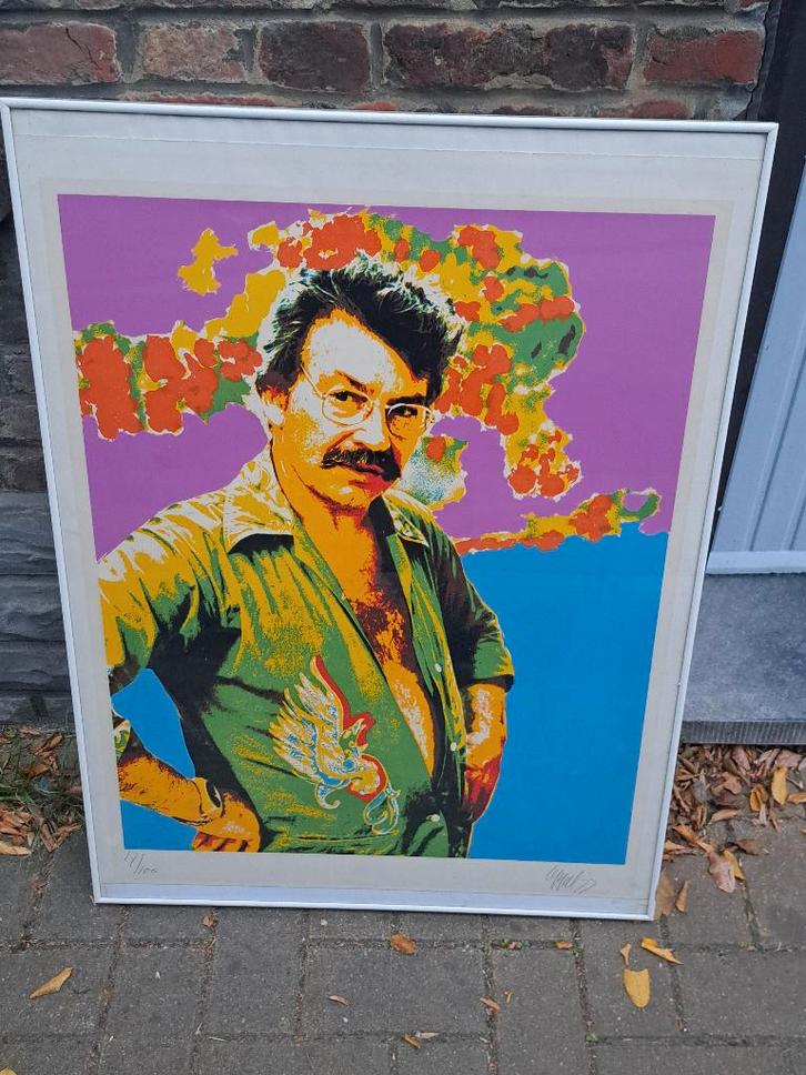 lithographie autoportrait signe karel appel, Antiquités & Art, Art | Lithographies & Sérigraphies, Enlèvement