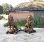 Set grote oud roestlook leeuwen, Ophalen of Verzenden, Nieuw, Beton, Dierenbeeld
