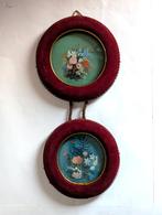 Miniatuur schilderijtjes in fluwelen lijstjes, Antiek en Kunst, Ophalen of Verzenden