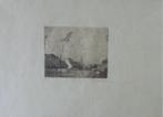 DIRK BAKSTEEN / DORPSZICHT KEMPEN / ZW-W ETS / 33x43cm KADER, Antiek en Kunst, Kunst | Etsen en Gravures, Ophalen of Verzenden