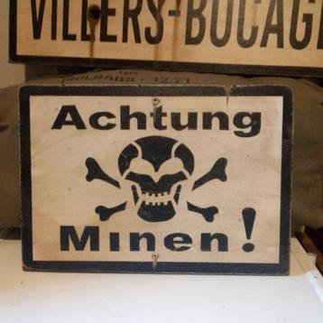 Panneau allemand WW2 : ACHTUNG MINEN