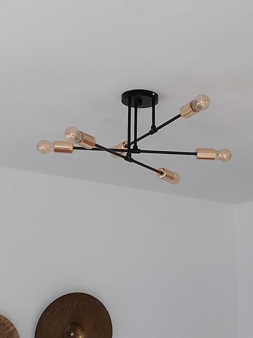 Plafondlamp modern met 3 armen NIEUW : kleur goud en zwart,, Huis en Inrichting, Lampen | Plafondlampen, Nieuw, Ophalen