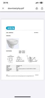 Hangtoilet verkort 480 mmporselein wit, Ophalen, Nieuw
