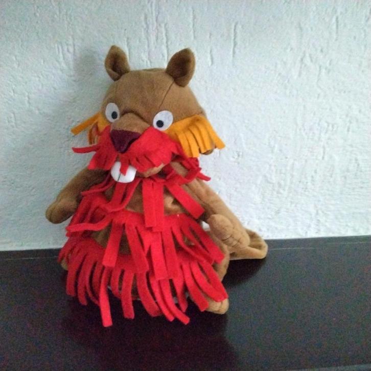 Willem Bever fabeltjeskrant handpop grote poppenkastpop, Kinderen en Baby's, Speelgoed | Knuffels en Pluche, Gebruikt, Ophalen of Verzenden