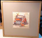 Cadre illustration Mini rouge – 52,5  54 cm, Enlèvement ou Envoi, Comme neuf, 50 à 75 cm, Bois