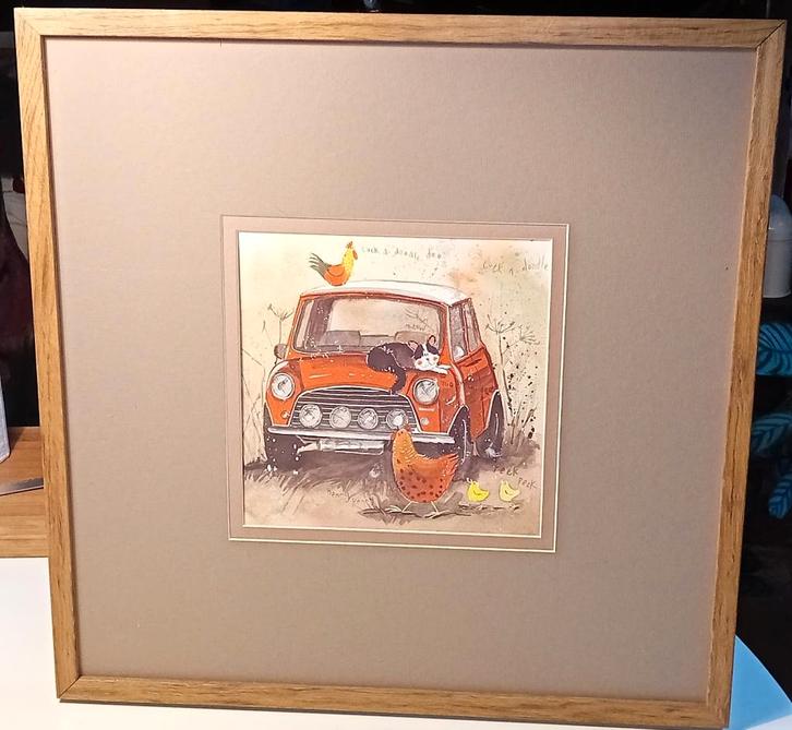 Cadre illustration Mini rouge – 52,5  54 cm, Huis en Inrichting, Woonaccessoires | Lijsten, Zo goed als nieuw, 50 tot 75 cm, 50 tot 75 cm