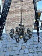 massieve bronzen kroonluchter, Huis en Inrichting, Lampen | Kroonluchters, Ophalen, Zo goed als nieuw, Vintage