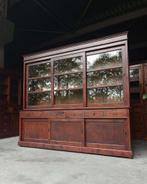 Grote antieke winkelkast | Kantoorkast teakhout #2350, Antiek en Kunst, Ophalen of Verzenden