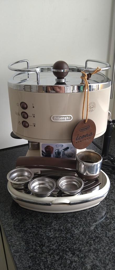 Delonghi Icona espresso machine vintage look., Elektronische apparatuur, Koffiezetapparaten, Zo goed als nieuw, Gemalen koffie