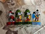 Set 4 vintage mickey Mouse glazen, Enlèvement ou Envoi, Mickey Mouse, Service