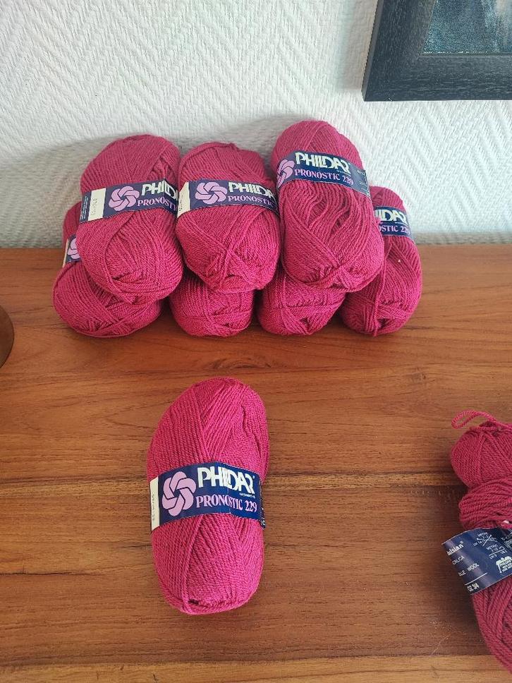 Phildar Pronostic 229 paarsroos +-9 bollen €6 voor het lot, Hobby en Vrije tijd, Breien en Haken, Gebruikt, Ophalen of Verzenden