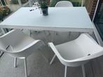 BRISTOL terrastafel + 4 stoelen, Ophalen, Zo goed als nieuw, Aluminium, Tuinset