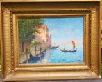 Olieverf op paneel. Franse school Heel mooi uitzicht over Ve, Antiek en Kunst, Ophalen