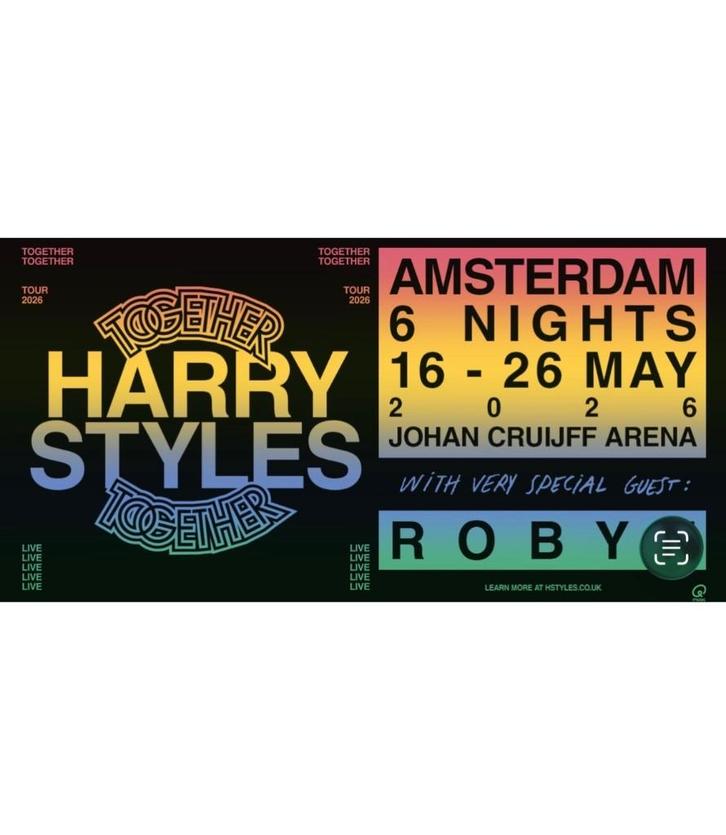Harry Styles tickets 20 mei 2026, rang 1, Tickets & Billets, Concerts | Pop, Deux personnes, Mai