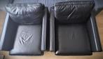 2x lederen fauteuil Ikea Mellby, Huis en Inrichting, Fauteuils, Ophalen, Gebruikt, 75 tot 100 cm, Metaal