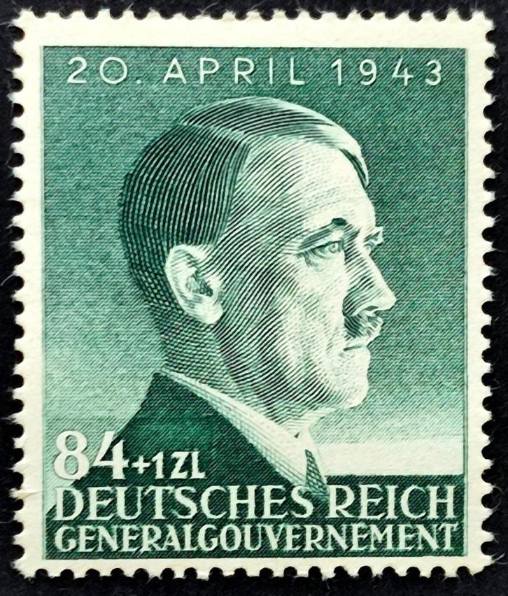 DR:Generalgouvernement 54ste verjaardag A.H.1943 POSTFRIS, Postzegels en Munten, Postzegels | Europa | Duitsland, Postfris, Overige periodes
