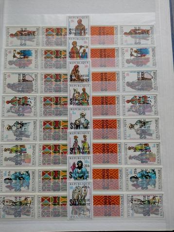 U165) mooie verzameling postzegels met vignet rwanda beschikbaar voor biedingen