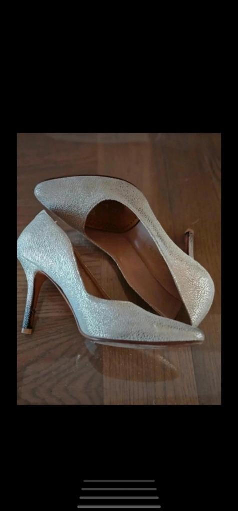 Escarpin 37 à talon haut « Voltan » en argent clair, Enlèvement ou Envoi, Comme neuf