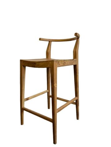 Tabouret de cuisine/tabouret de bar rétro en bois wabisabi (