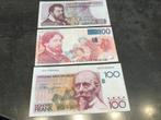 Belgique lot 3 x 100 Francs divers, Enlèvement ou Envoi