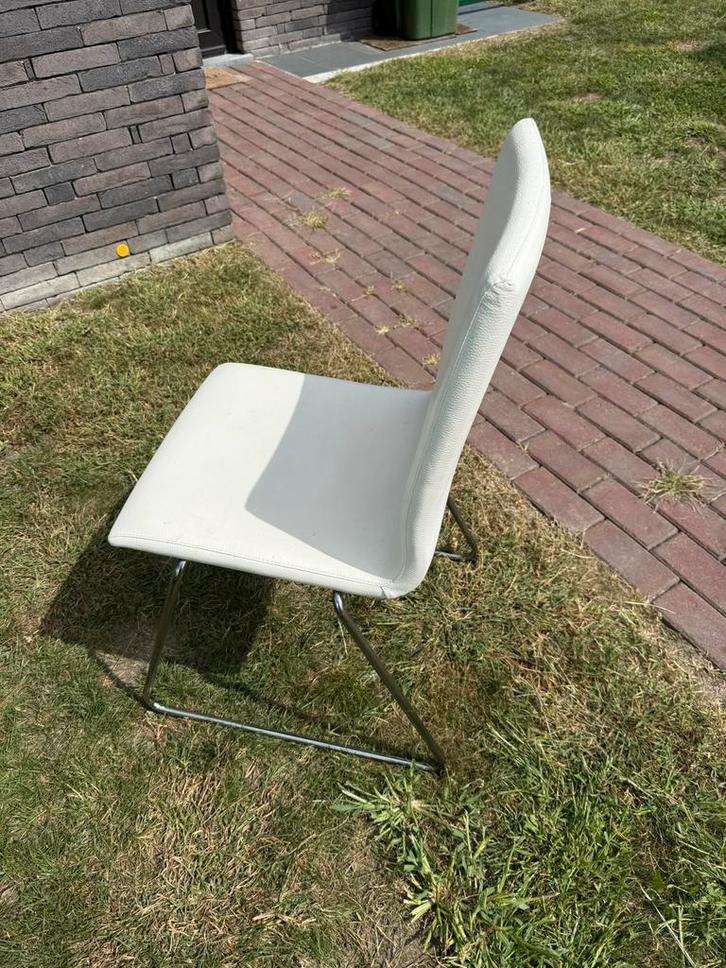 TE KOOP - STOELEN, Huis en Inrichting, Stoelen, Zo goed als nieuw, Leer, Wit, Ophalen