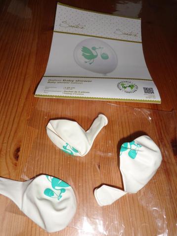 ballon baby shower / naissance : cigogne et bébé -  3 pièces, Enlèvement ou Envoi, Neuf, Article de fête