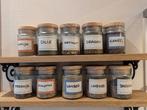 Glazen kruidenpotjes, Huis en Inrichting, Keuken | Keukenbenodigdheden, Ophalen, Zo goed als nieuw