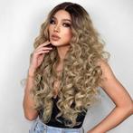Weelderige blonde krullen pruik met lace front model Yoni, Handtassen en Accessoires, Uiterlijk | Haarverzorging, Verzenden, Nieuw