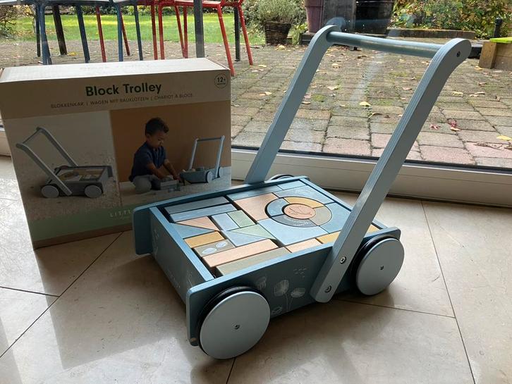 Little Dutch blokkenkar - zo goed als nieuw!, Kinderen en Baby's, Speelgoed | Houten speelgoed, Zo goed als nieuw, Duw- of Trekspeelgoed