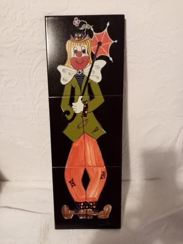 1960/70 pop-art stijl betegelde/keramische wandplaat 46cm beschikbaar voor biedingen
