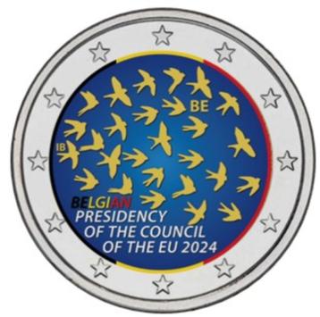 2 euro België 2024 Voorzitter EU gekleurd beschikbaar voor biedingen