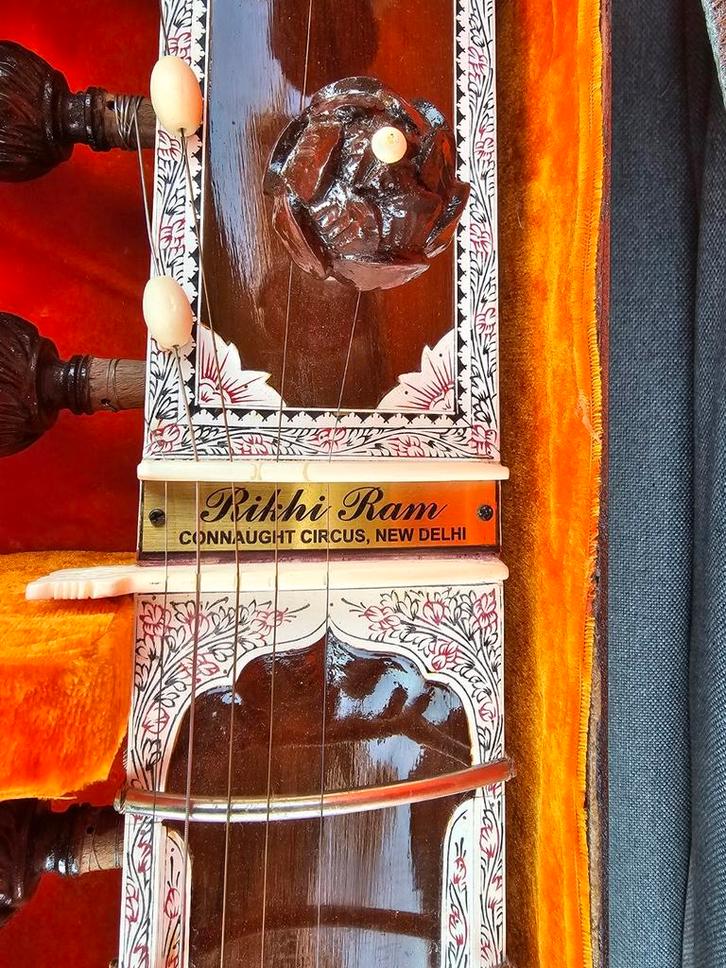 Sitar Rikhi Ram pro met glasvezel behuizing, Muziek en Instrumenten, Snaarinstrumenten | Overige, Zo goed als nieuw, Overige typen