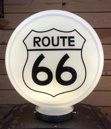 Glazen route 66 benzinepomp globe ook BP Shell Texaco mobil  beschikbaar voor biedingen