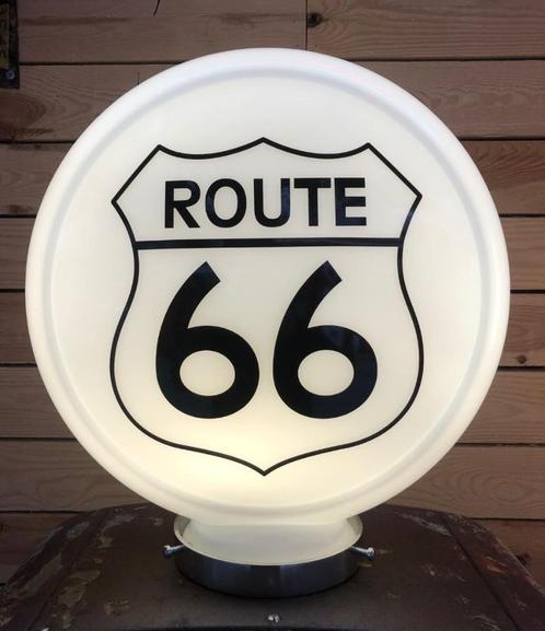 Glazen route 66 benzinepomp globe ook BP Shell Texaco mobil, Verzamelen, Merken en Reclamevoorwerpen, Zo goed als nieuw, Lichtbak of (neon) lamp