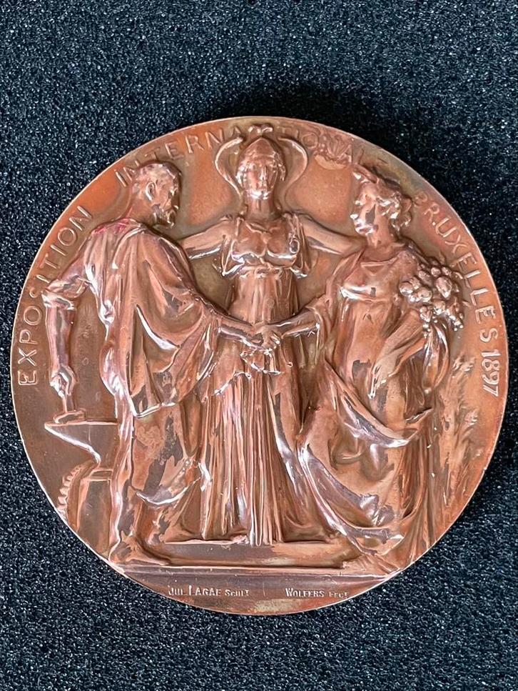 3x Herdenking medailles expo 1897(zie beschrijving), Postzegels en Munten, Penningen en Medailles, Ophalen